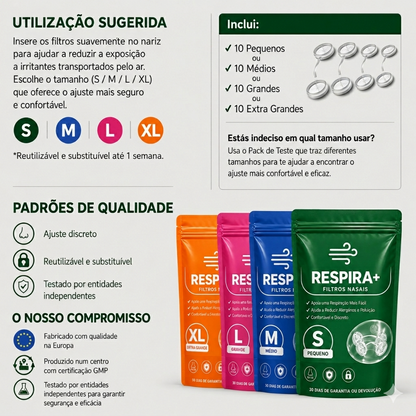 Filtros Nasais RESPIRA+